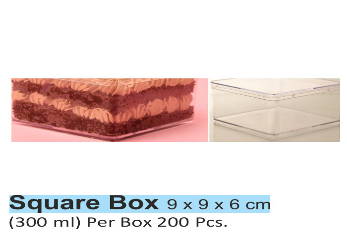 Square Box 9 x 9 x 6 cm Per Box 200 Pcs.